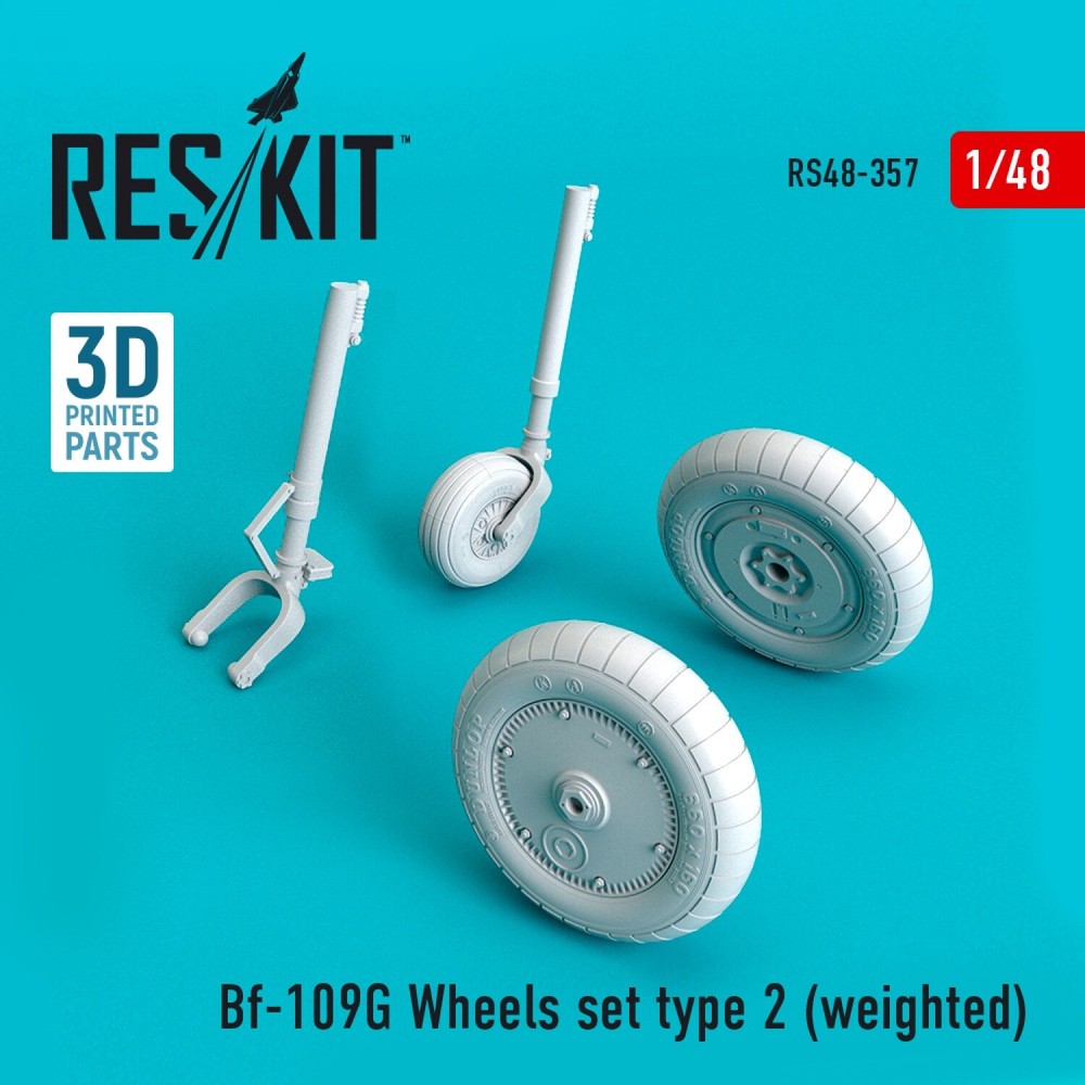 Messerschmitt Bf.109G Weighted Wheels Type 2 1/48 ResKit RS48-0357