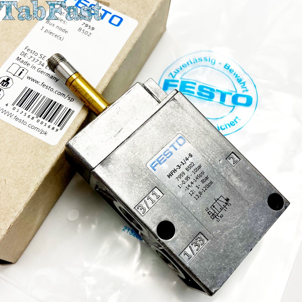 New Electric Solenoid Valve 3/2-way closed monostable for Festo MFH-3-1/4-S 7959