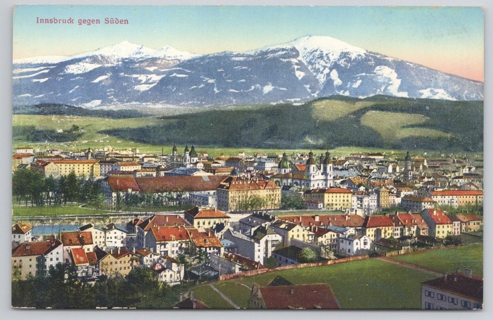 Innsbruck Austria Vintage Postcard Panoramic Alps City View Wilhelm Stempfle