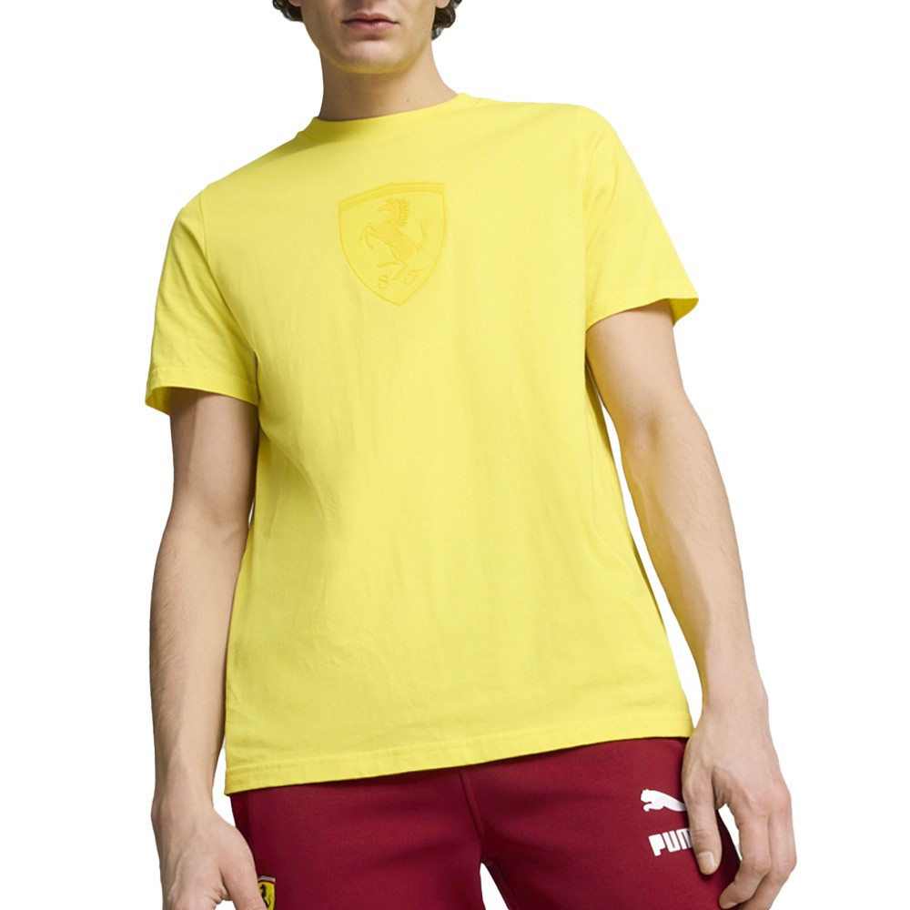 PUMA Scuderia Ferrari Race Graphic Crew Neck Short Sleeve T-Shirt Mens Yellow Ca