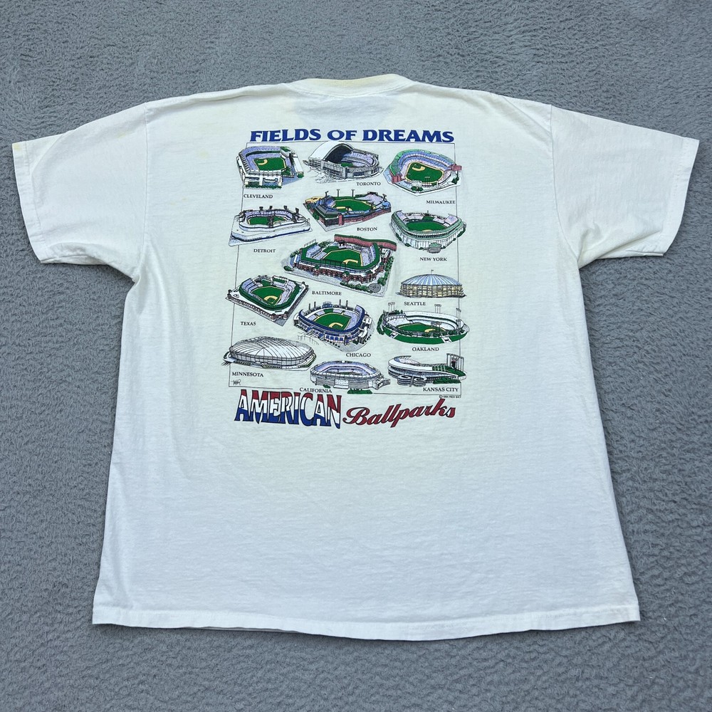 VTG 1994 Lee Fields of Dreams American Ballparks Single Stitch USA XL Tee