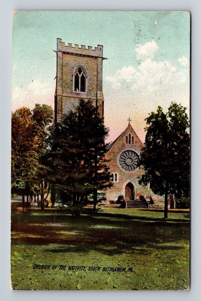Bethlehem PA-Pennsylvania, Church of the Nativity, Vintage Postcard
