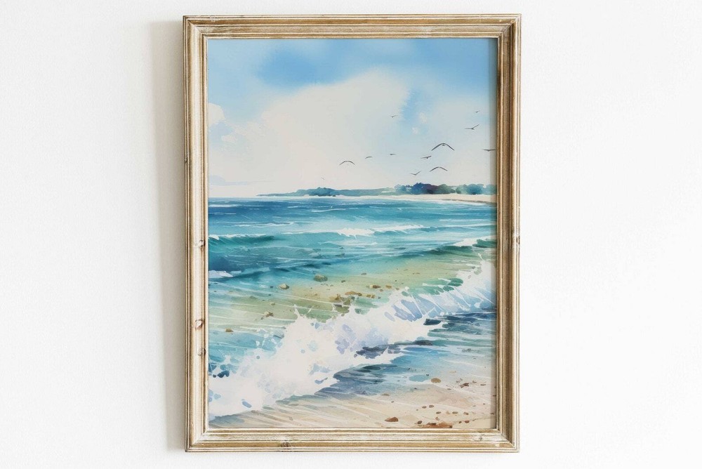 Sea Painting Coastal Home Decor Beach Wall Decor Coastal Wall Art Prints Blue