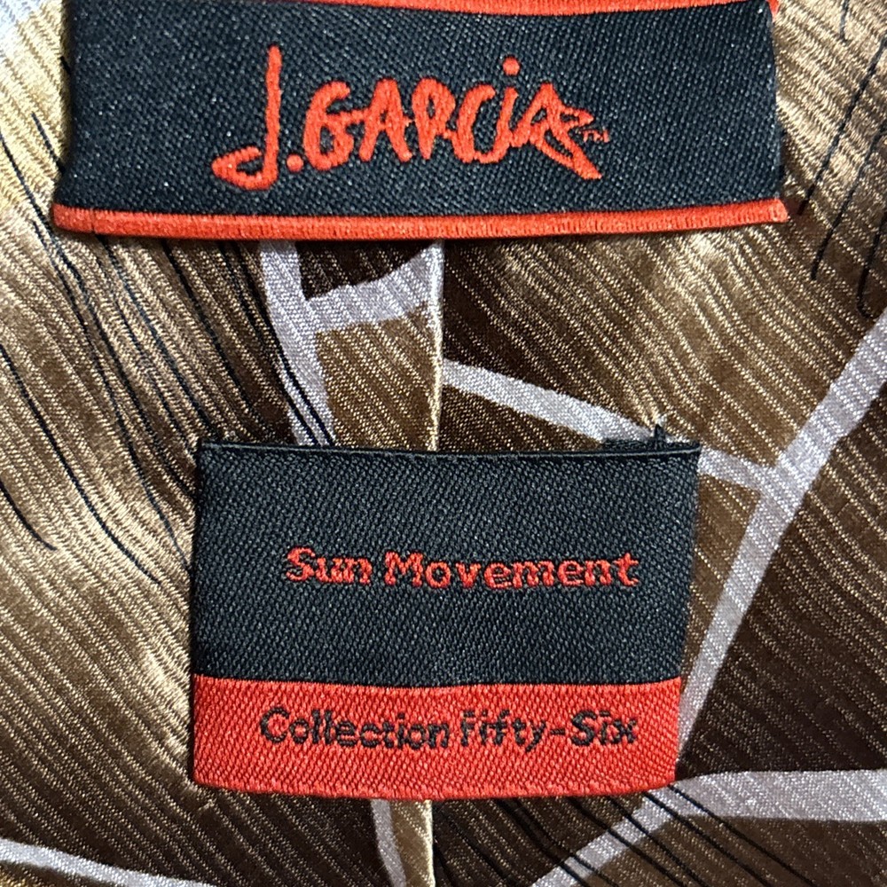 J. GARCIA Tie Men's 100% Silk ~ Abstract ~ Bronz ~ Sun Movement ~ Collection #56