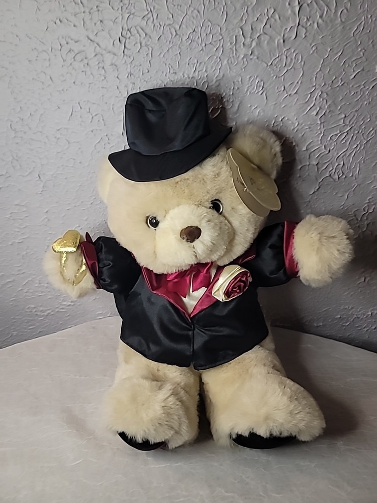 Teddy Precious Collectible Bear Plush in Tuxedo and Top Hat DanDee International