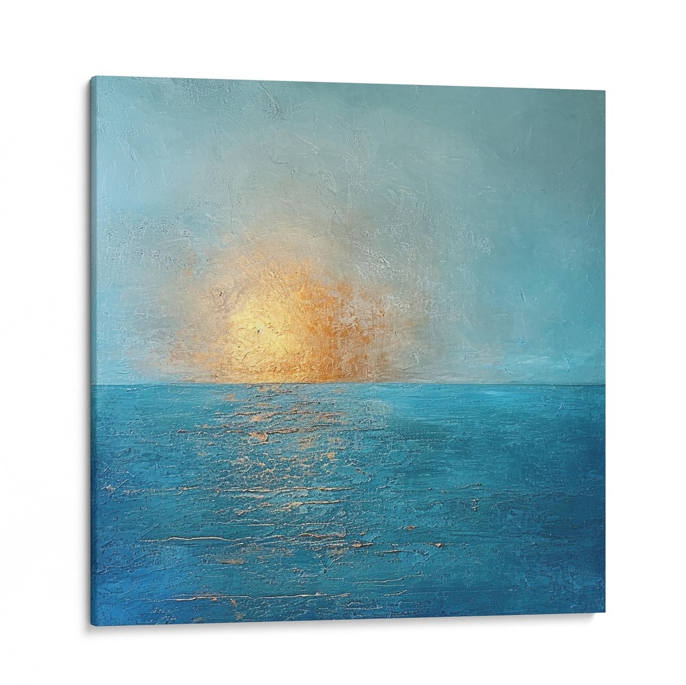 Sunset Seascape Canvas Art Print, Abstract Ocean Wall Decor