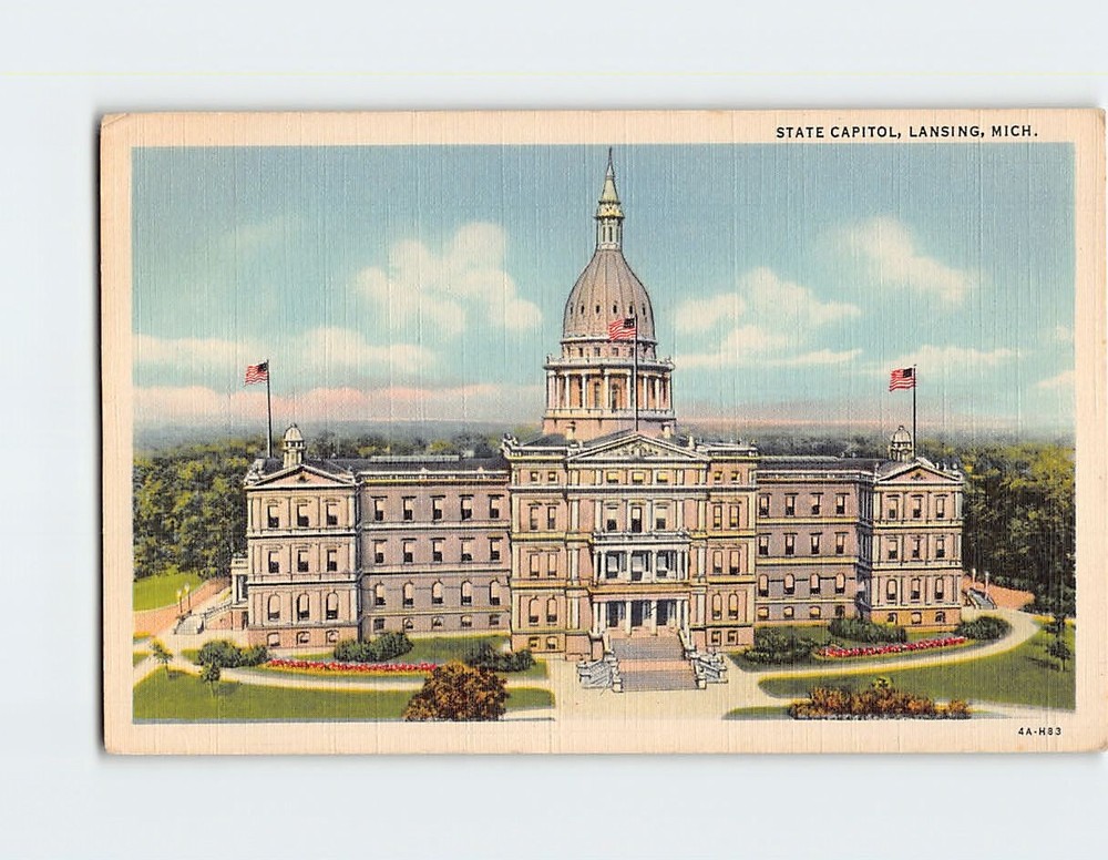 Postcard State Capitol Lansing Michigan USA