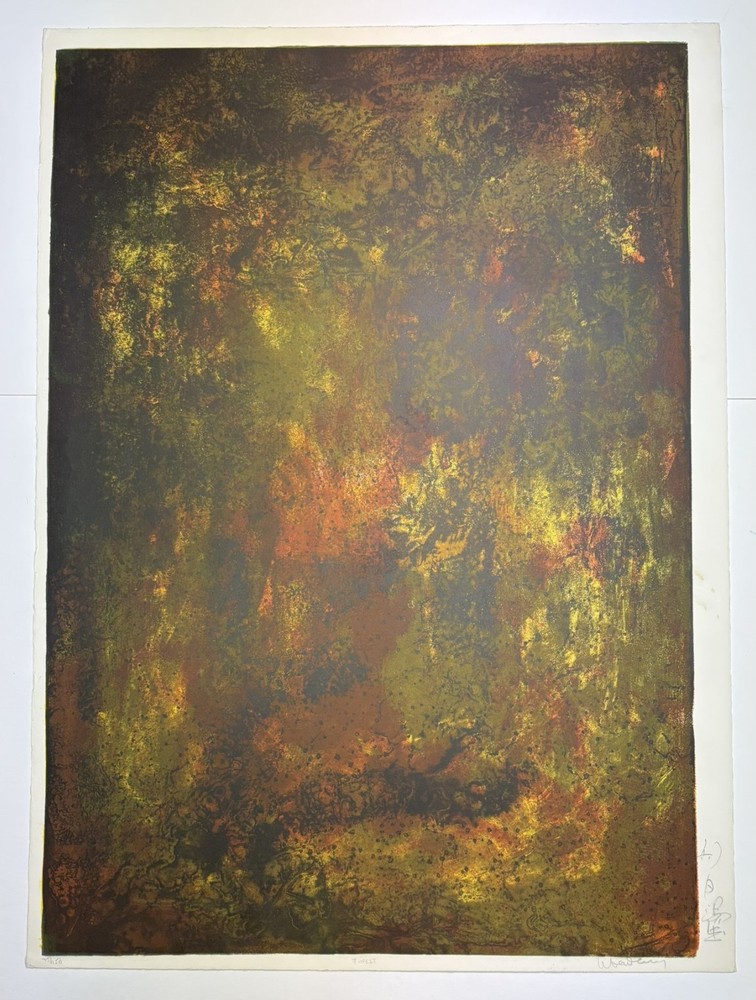 Vintage 1967 Lebadang Le Ba Dang Signed Lithograph Abstract Forest Landscape Art-image