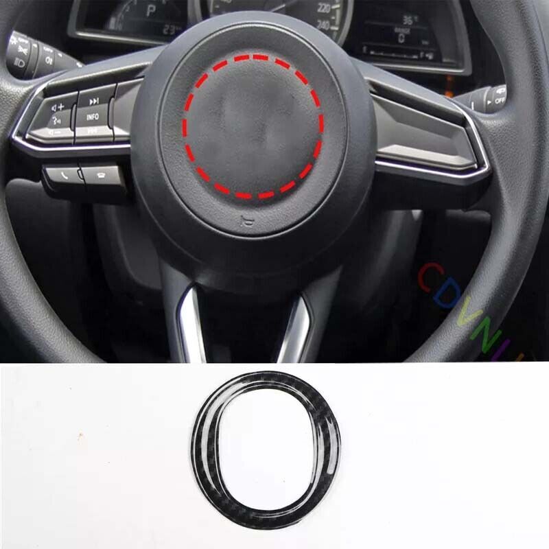 2016~2020 Carbon Fiber Inner Steering Wheel For Mazda CX~4 Horn Ring Trim Cover