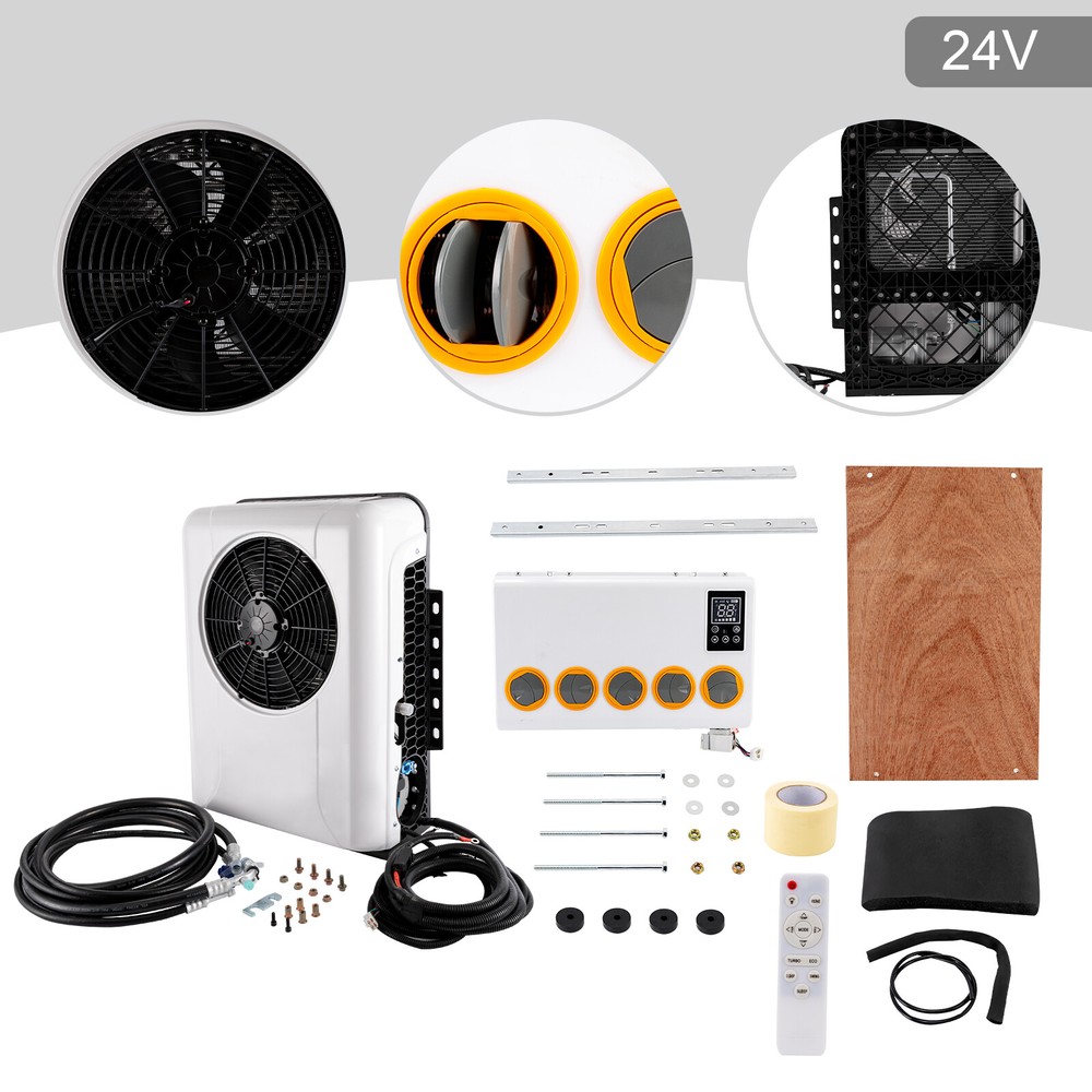 24V Truck Cab Split AC for Semi Trucks Buses RVs 1000-3000W  