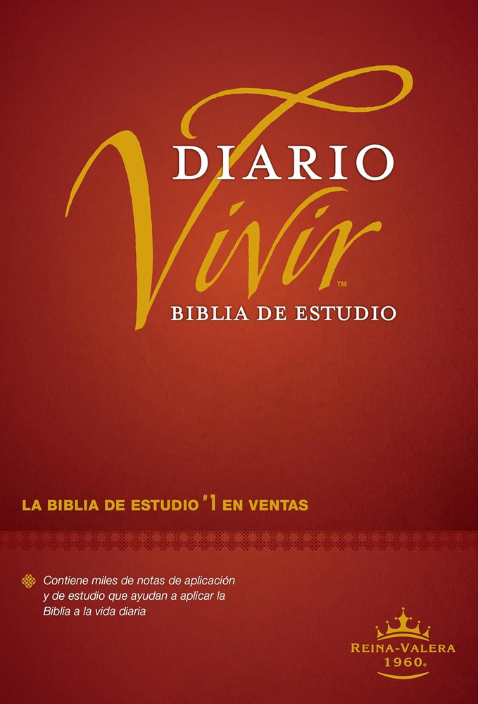 Biblia De Estudio Del Diario Vivir RVR60 (Tapa Dura, Vino Tinto, Letra Roja) (Sp
