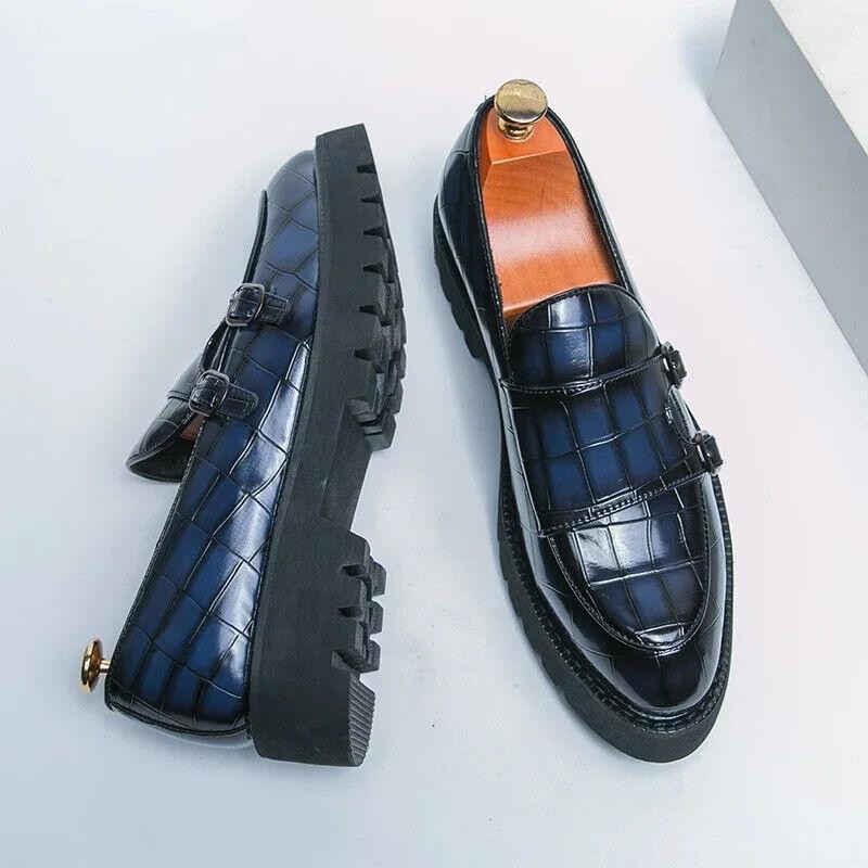 men's loafers Platform big Toe shoes Trend green party dress shoes