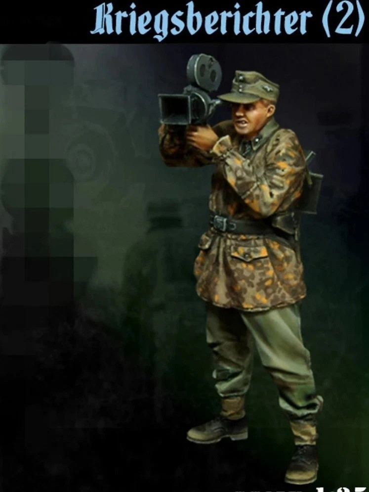 Unpainted 1/35 German Soldier Cameraman WW2 Resin Figure Model Kit Unassembled