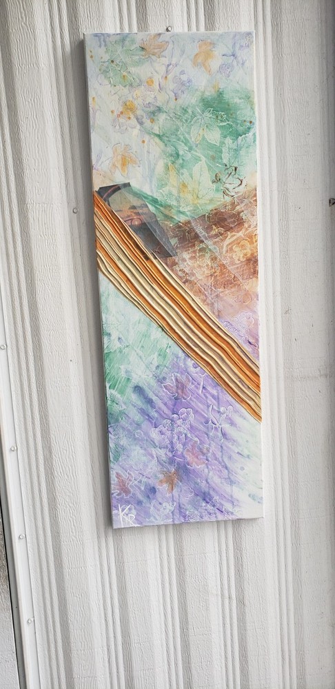 Multi Media painting on canvas abstract Vineyard