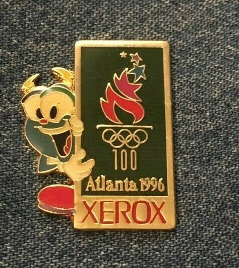 1996 Olympic Pin~Sponsor XEROX~Mascot IZZY with Green Games Mark~by HoHo NYC
