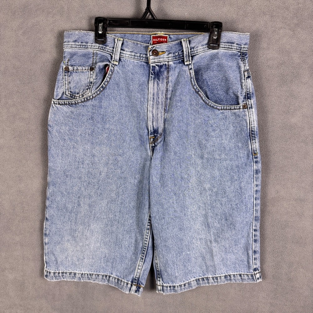 Vintage Jorts Jean Shorts Size 33 Mens Denim 90's Y2K Tommy Hilfiger Skater