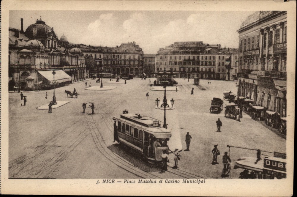 Place Massena Casino Municipal Nice Alpes-Maritimes France vintage postcard s925