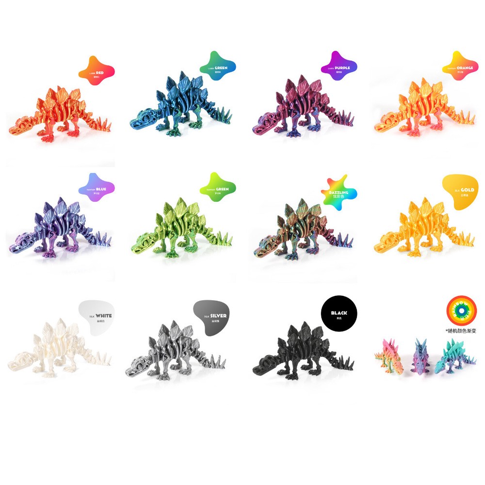 3D Printed Articulated Dragon Fidget Toy with Crystal Frame