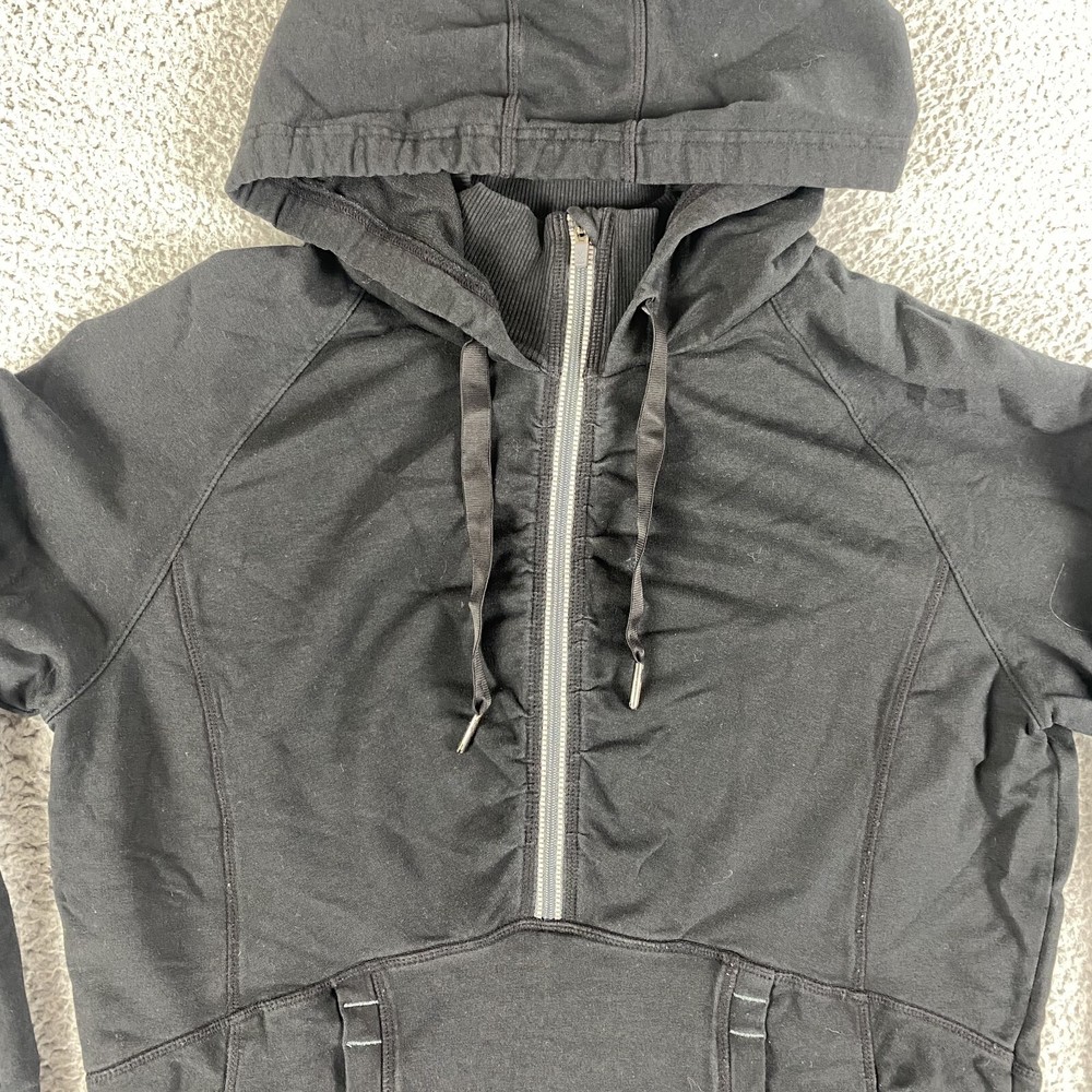Athleta Jacket Womens Large Black 1/2 Zip Pullover Hoodie Mock Neck Running Gym
