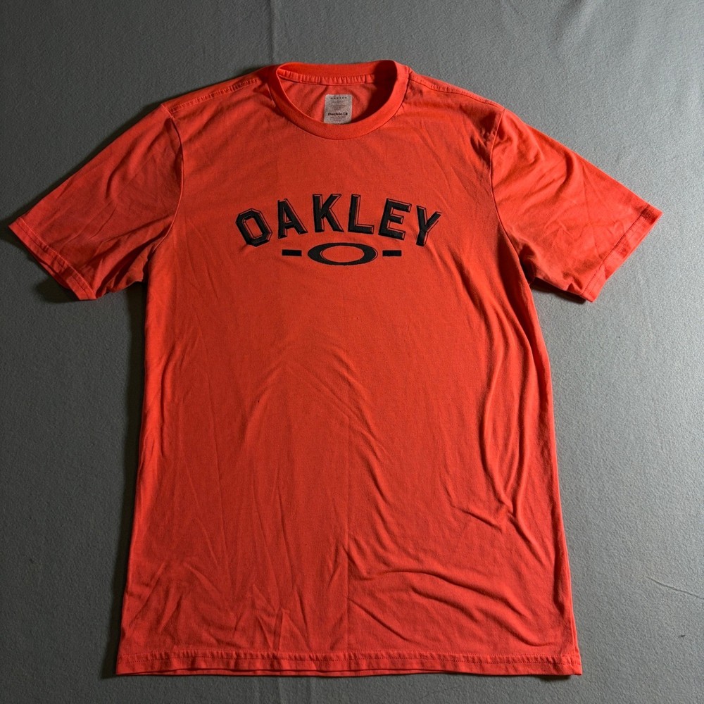 Oakley Mens Graphic T-Shirt Orange Short Sleeve Regular Fit Size Medium Buckle