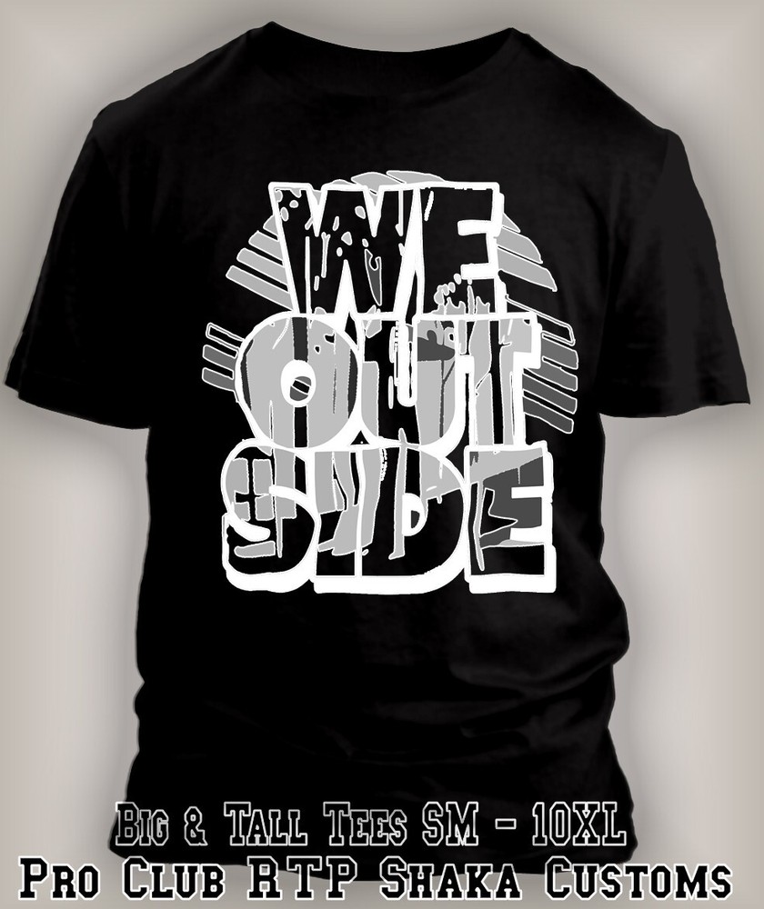 We Ouside Abstract Tee Shirt Streetwear Hip Hop Graphic Big Tall Sm-image