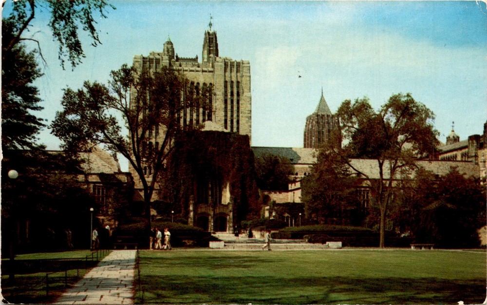 STERLING MEMORIAL LIBRARY, New Haven, Conn, Gutenberg Bible, New York, Postcard