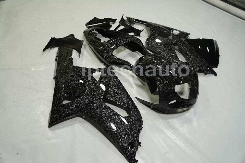 Black Forged Carbon Fiber Fairing Body Kit For Suzuki GSXR600/750 2001-2003 USA