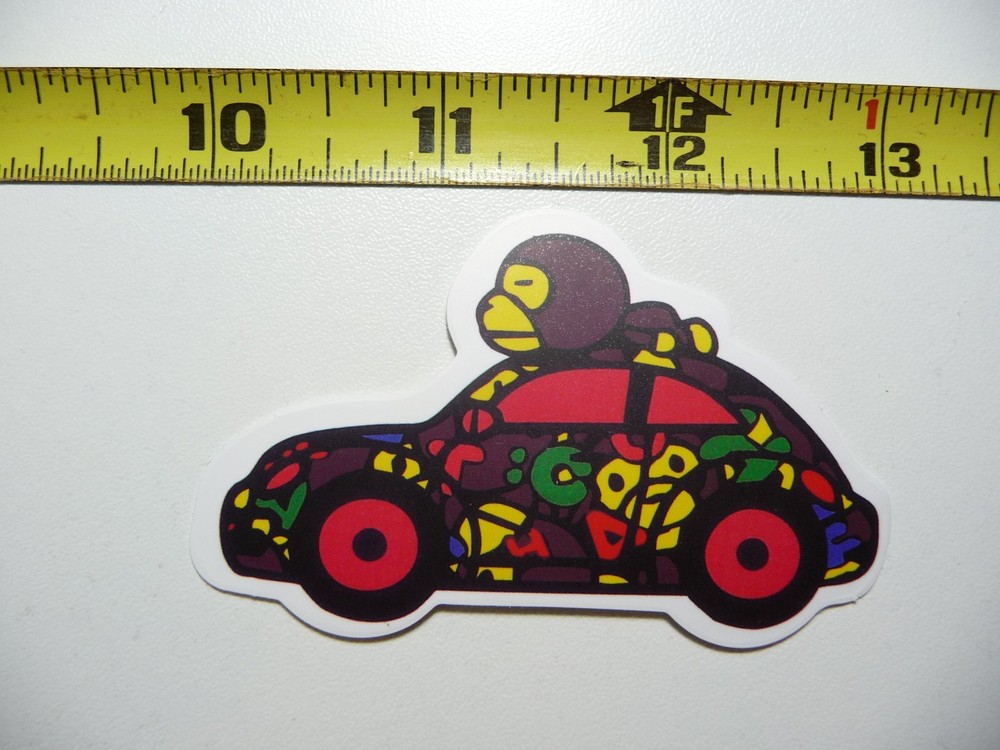 SLEEPING YOUNG APE ON CAR STICKER DECAL FUN FUNNY VINYL DESIGN CUTE