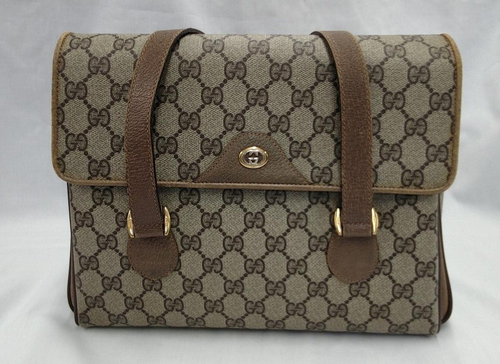 Gucci 11602 Tote Bag in Black Leather with Gold-Tone Hardware
