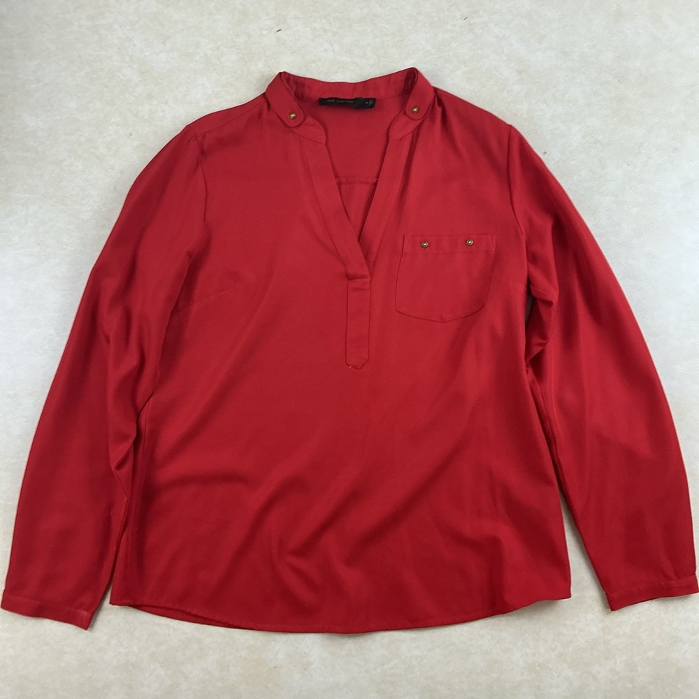 Limited brand Women's Long Sleeve Red Top Shirt Blouse Size Medium
