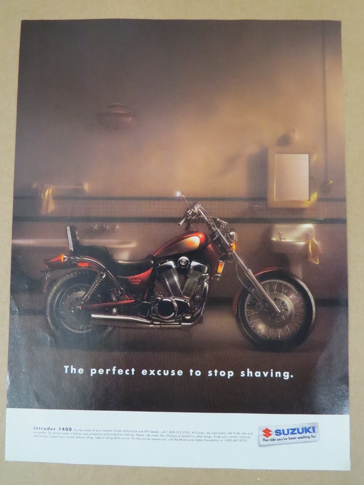 Suzuki Intruder 1400 Motorcycle Magazine Print Ad 