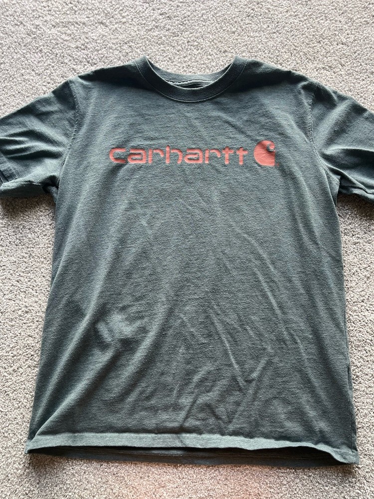 Carhartt Boys M (8/10) Original Fit Graphic Logo T-Shirt Dark Gray Red