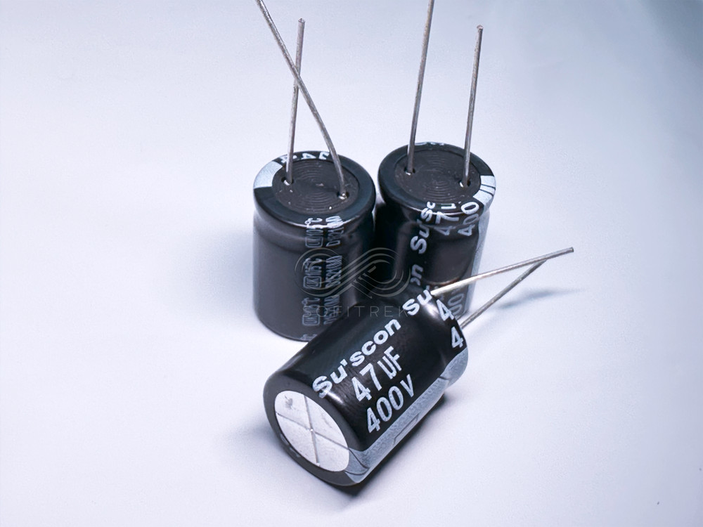 5PCS UK Suscon 47uf 400V 16x20mm Radial Electrolytic Capacitor High Ripple 3kHr