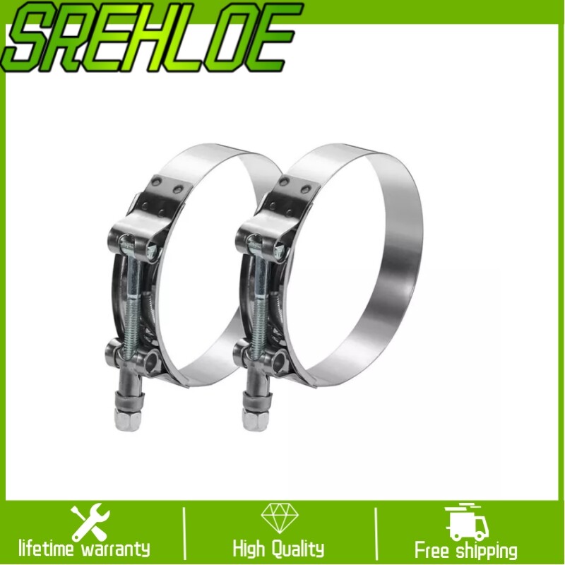 2pcs 2.5 Inch Stainless Steel T-Bolt Clamp for Intercooler Silicone Hose Coupler Turbo