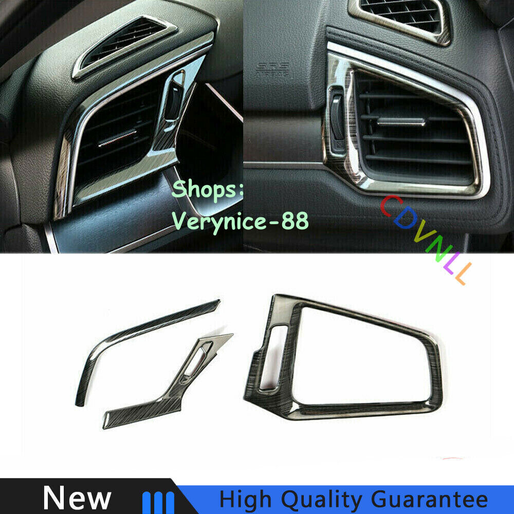 For Honda Civic 16-2021 10th Black Titanium Left And Right Air Outlet Vent Trim