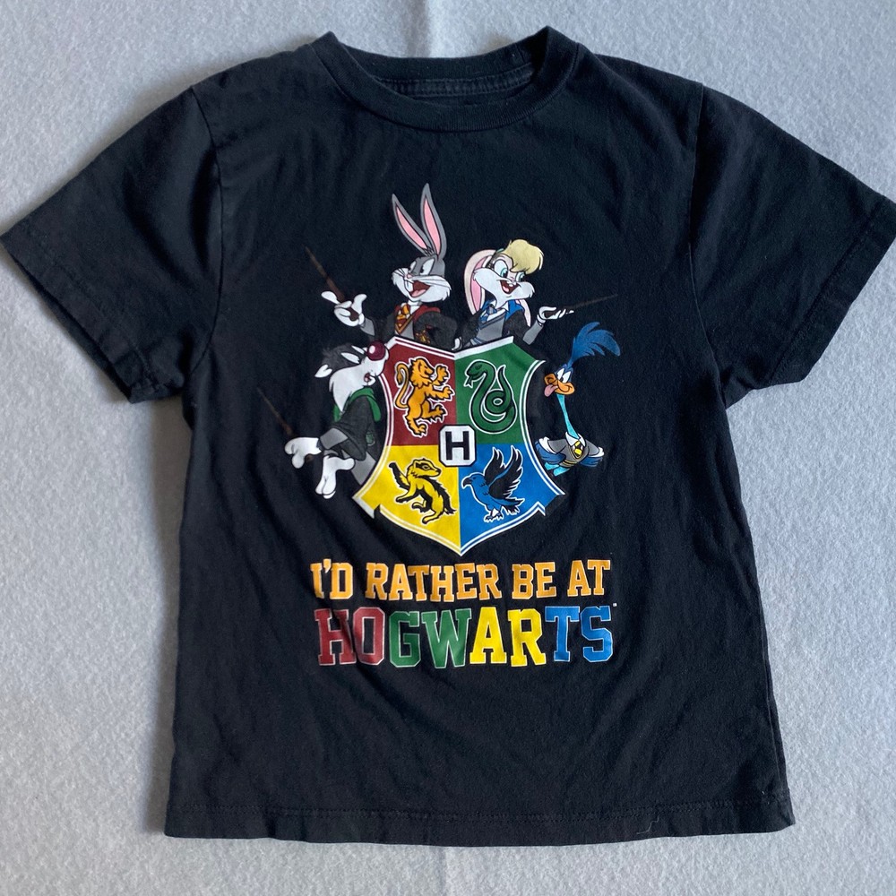 Looney Tunes x Harry Potter Hogwarts 100th Anniversary Warner Bros T-Shirt Size S 6-7  