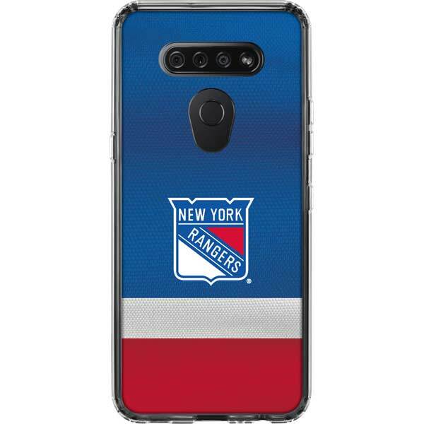 NHL New York Rangers LG K51/Q51 Clear Case - New York Rangers Jersey