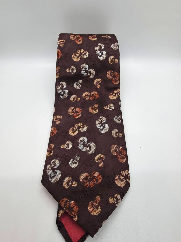 Vintage Gentry Beau Brummel Necktie Brown with Mushrooms