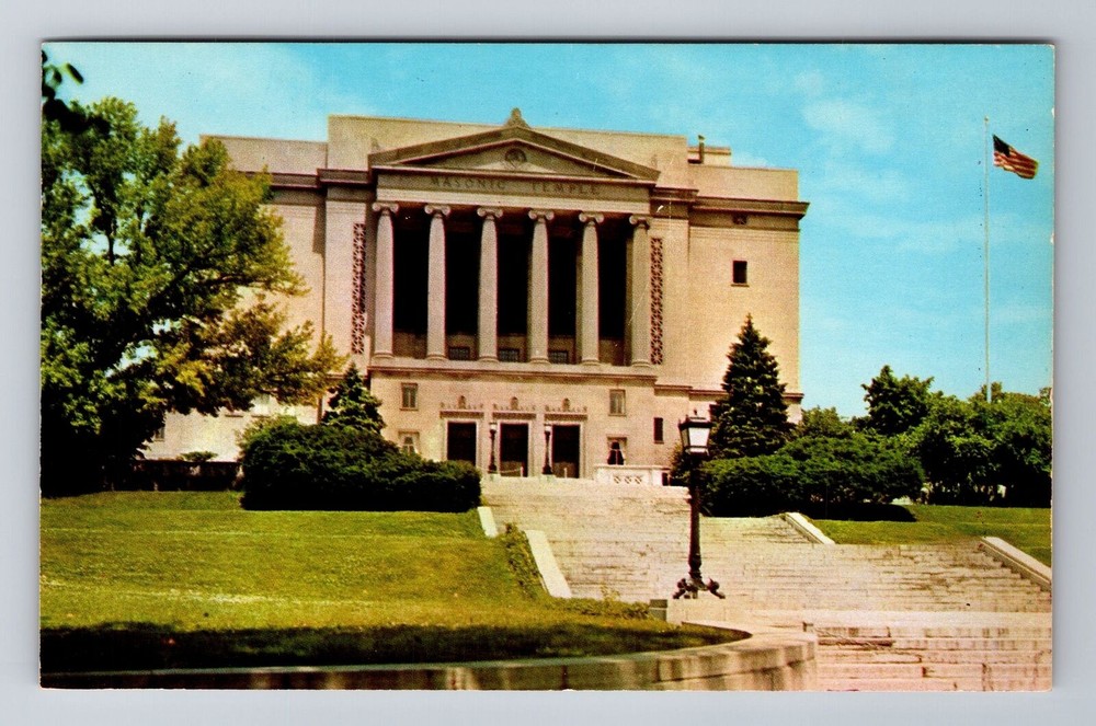 Dayton OH-Ohio, The Masonic Temple, Antique, Vintage Souvenir Postcard