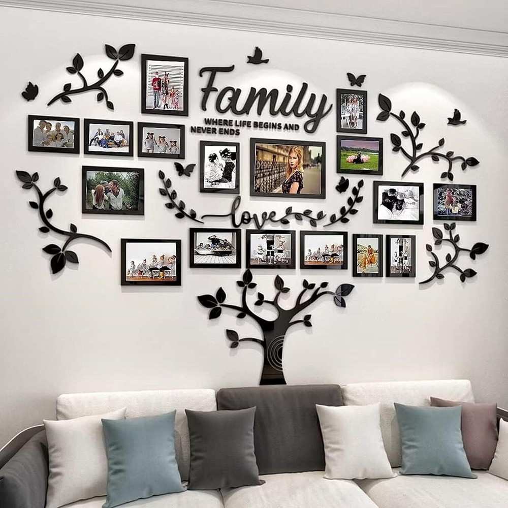 Picture Frames Collage Wall Decor - Family Tree Wall Decor for Living Room 4X6 5