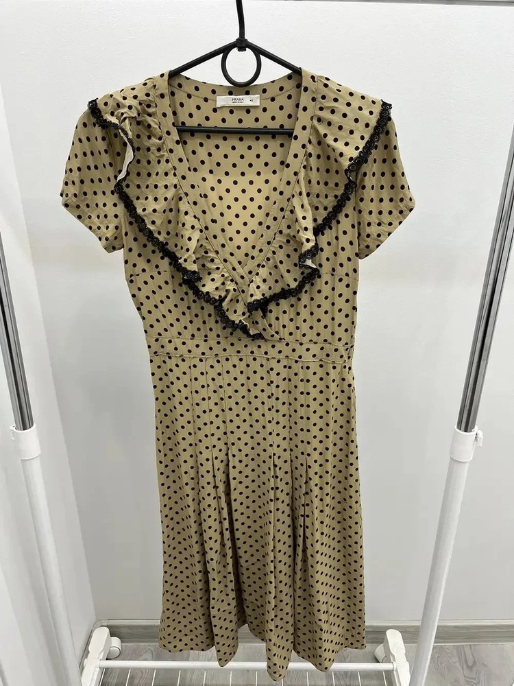 Prada Polka Dot Viscose Dress Size 42