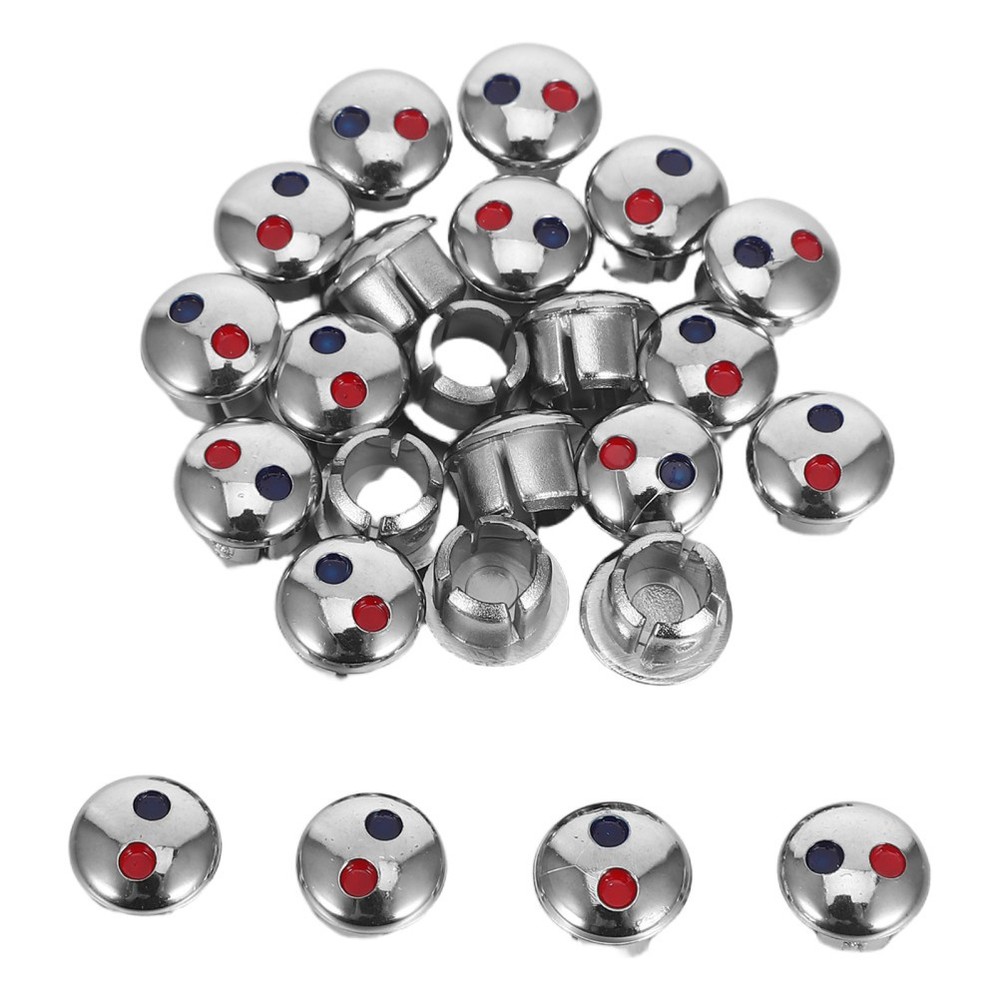 24 Pcs Faucet Handle Hole Covers Hot Cold Water Markers Replacement Components