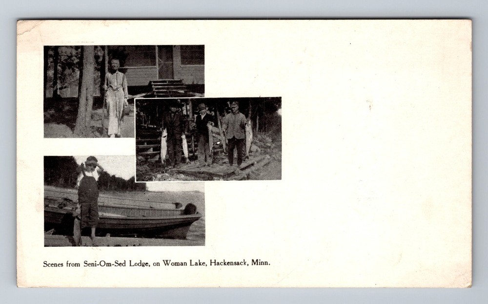 Hackensack MN-Minnesota, Scenes From Seni-Om-Sed Lodge, Lake Vintage Postcard