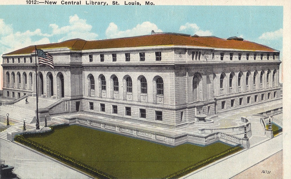 St Louis MO New Central Library    Postcard UNP0STED EXCL