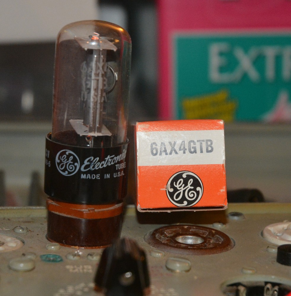 GE 6AX4GTB Vacuum Tube NOS Tested Good on TV-7D/U Tester
