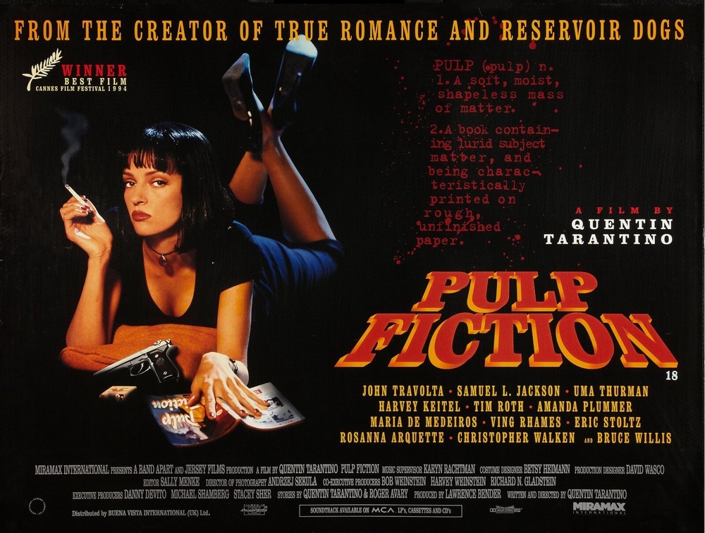 PULP FICTION 1994 UK quad poster print 30x40
