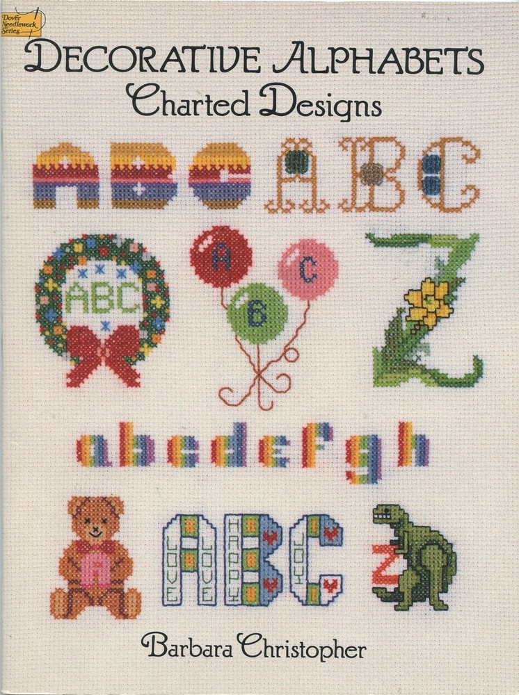 Dover Needlework Cross Stitch Decorative Alphabets Magazine Barbara Christopher
