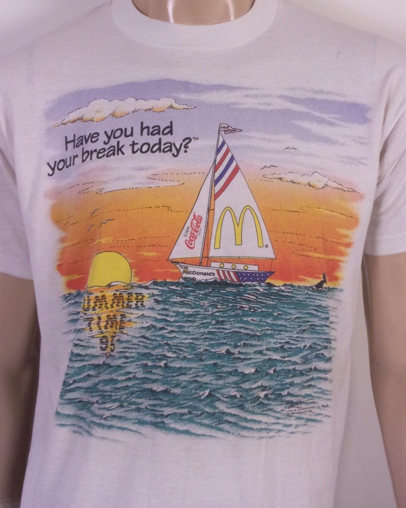 vintage 90s 1995 McDonald's Have You Had Your Break Today T-Shirt Coke SZ L