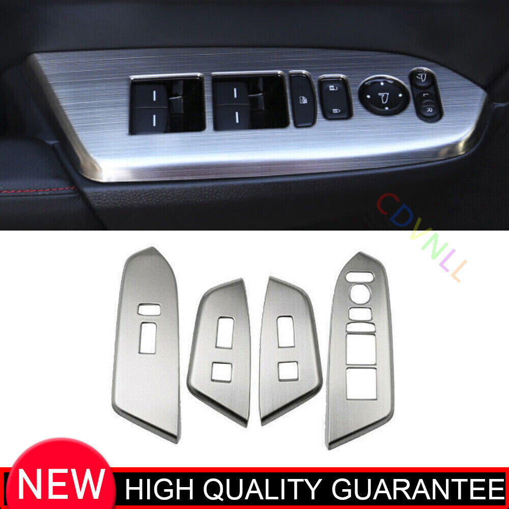 For Honda CR-V CRV 2017-22 Silver Titanium Door Window Switch Lift Cover Trim 4*