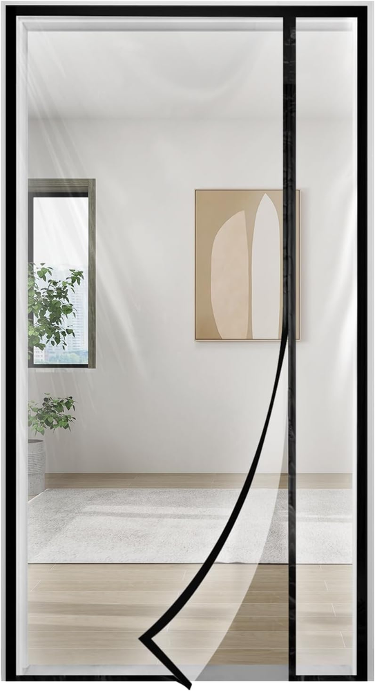 Transparent Thermal Insulated Door Curtain,Reversible Left or Right Side Opening